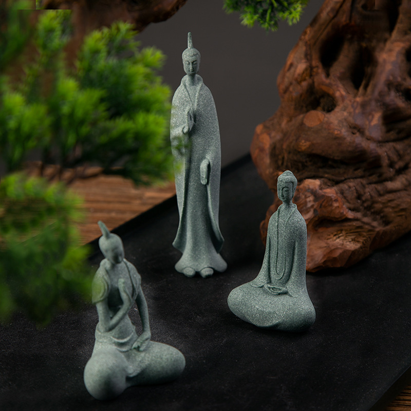 Mini Buddhist Monks Figurines  - Aquarium Fish Small ulasan dan harga