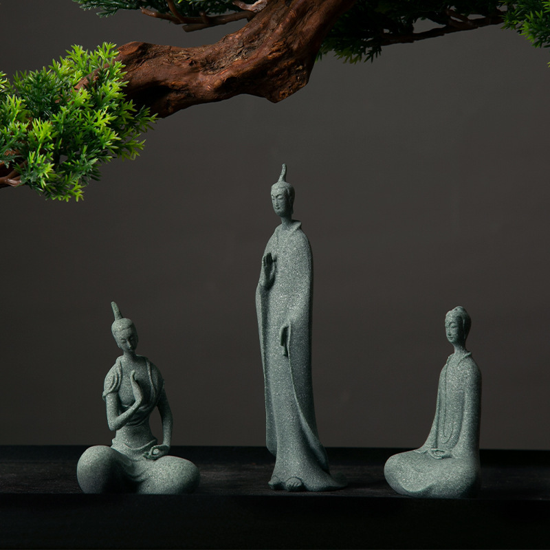 Mini Buddhist Monks Figurines  - Aquarium Fish Small ulasan dan harga