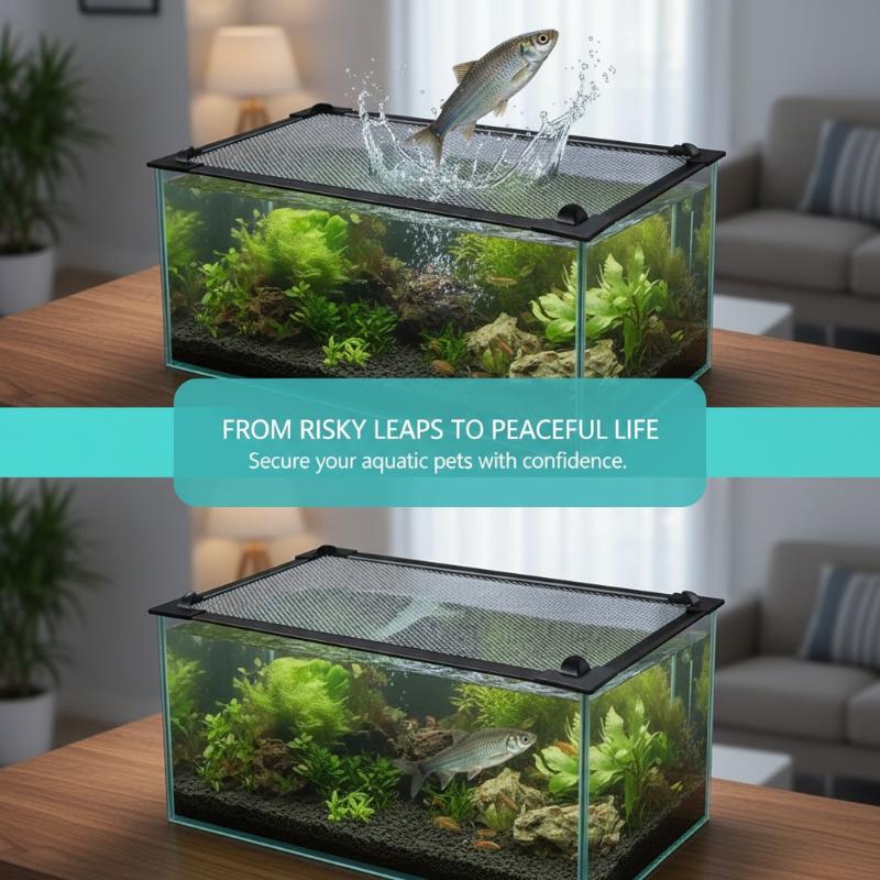 Magnetic Fish Tank Anti Jump M - Aquarium Fish Jump Guard ulasan dan harga