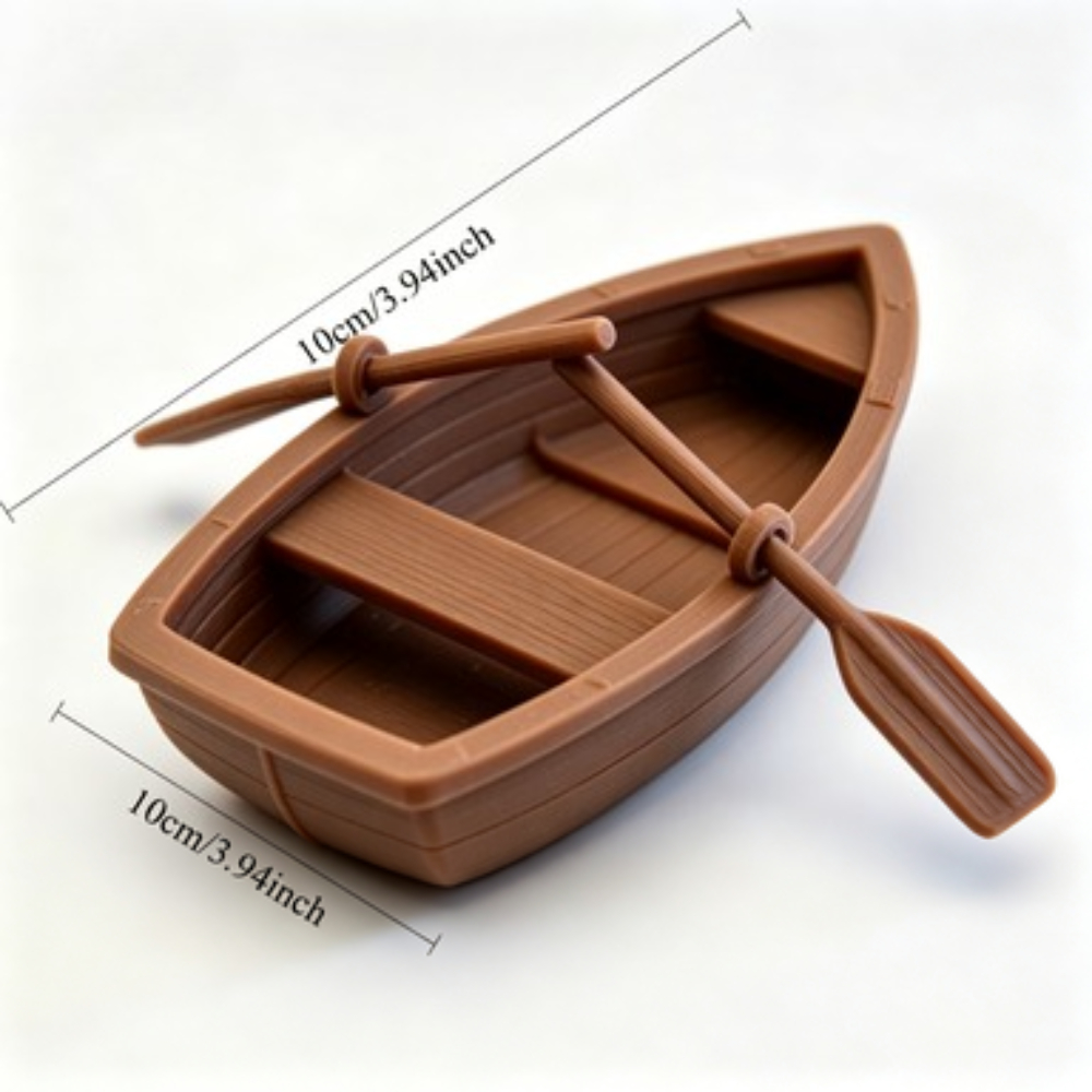 Mini Double Oar Wooden Boat Aq - Aquarium Fish Quarantine ulasan dan harga