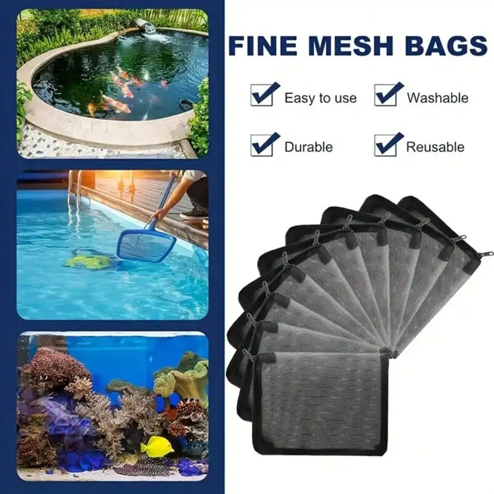 10pcs Black Mesh Filter Bags w - Aquarium Fish Keeping ulasan dan harga