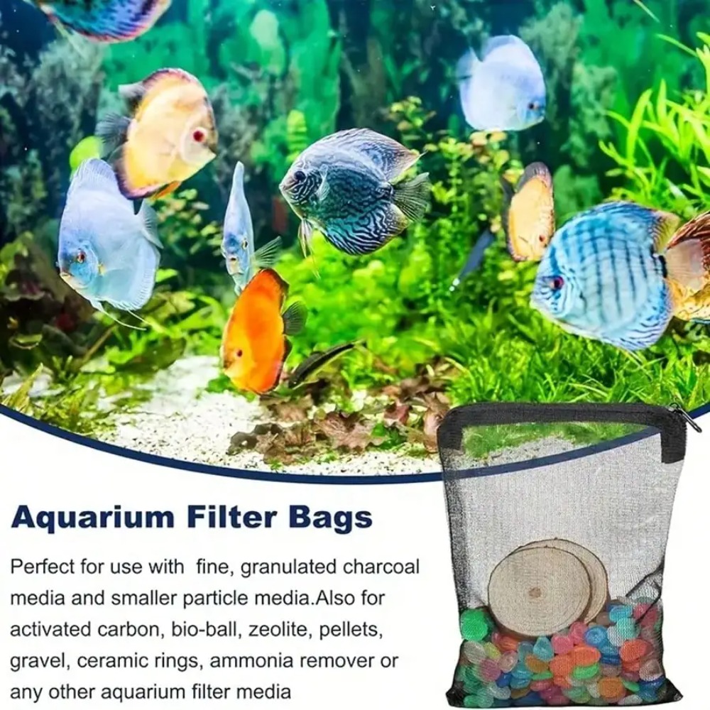 10pcs Black Mesh Filter Bags w - Aquarium Fish Keeping ulasan dan harga